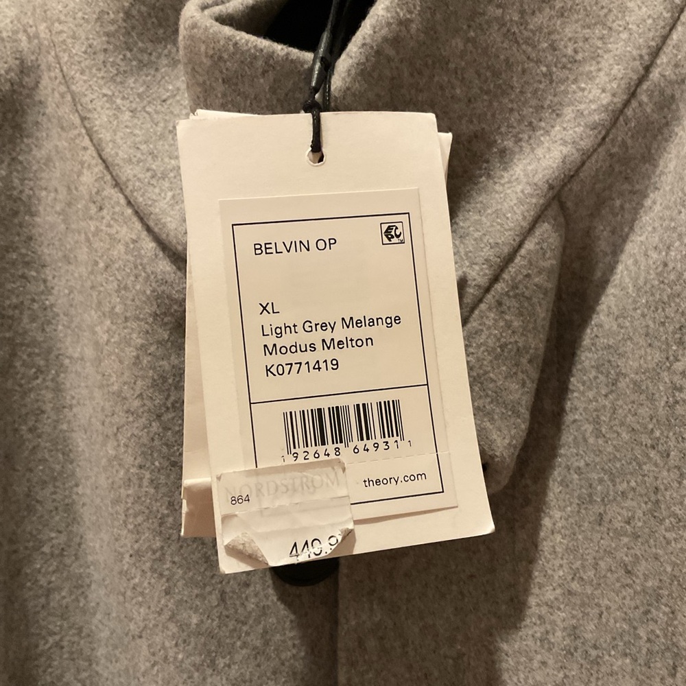 Theory Light Gray Trench Coat - Picture 3 of 6